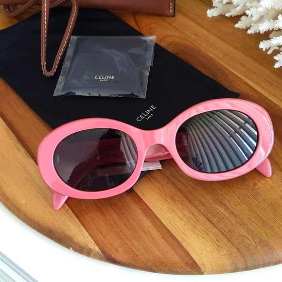 Celine’s Triomphe sunglasses pink🔥NWT🔥NEVER USED! ZERO SCRATCHES!A+ - Picture 1 of 17